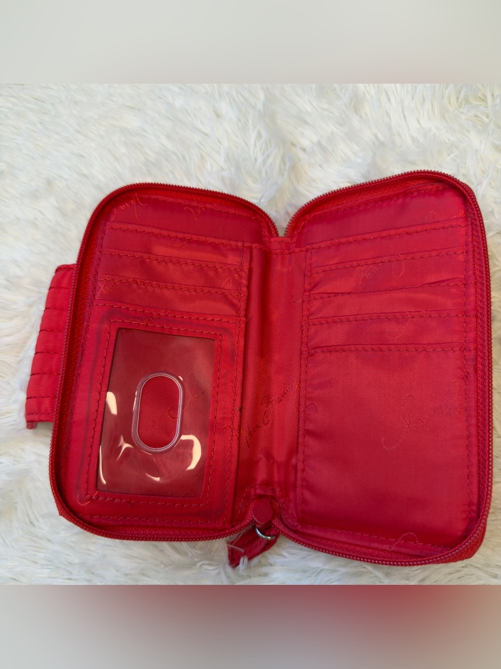 Vera Bradley Quilted Scarlet Wallet with Metal Logo - Picture 4 of 5